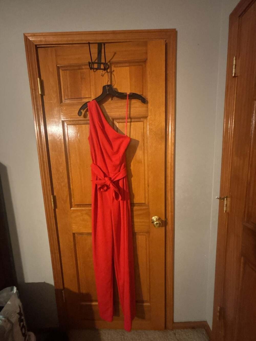 Antonio Melani One-Shoulder Tie-Waist Jumpsuit Red Size 2